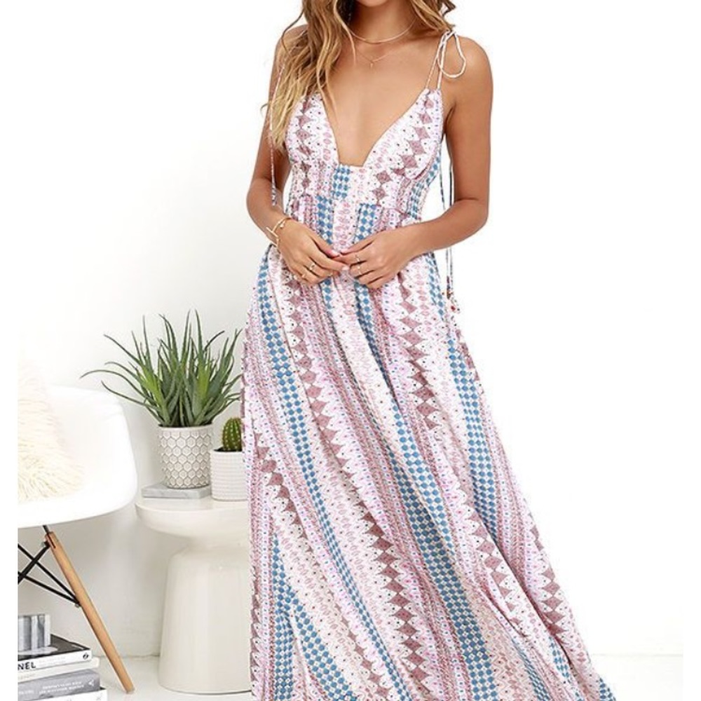 Main' Relaxin’ multi print maxi dress